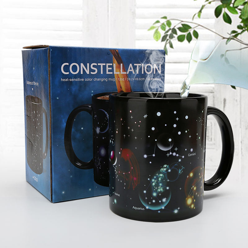 Starry Sky Black Glaze Color Changing Mug