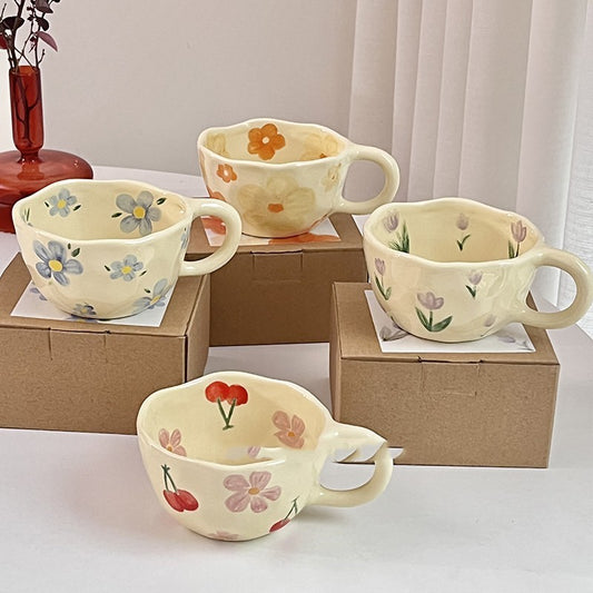 Cute Milk Yellow Hand Pinch Hand-painted Breakfast Mug