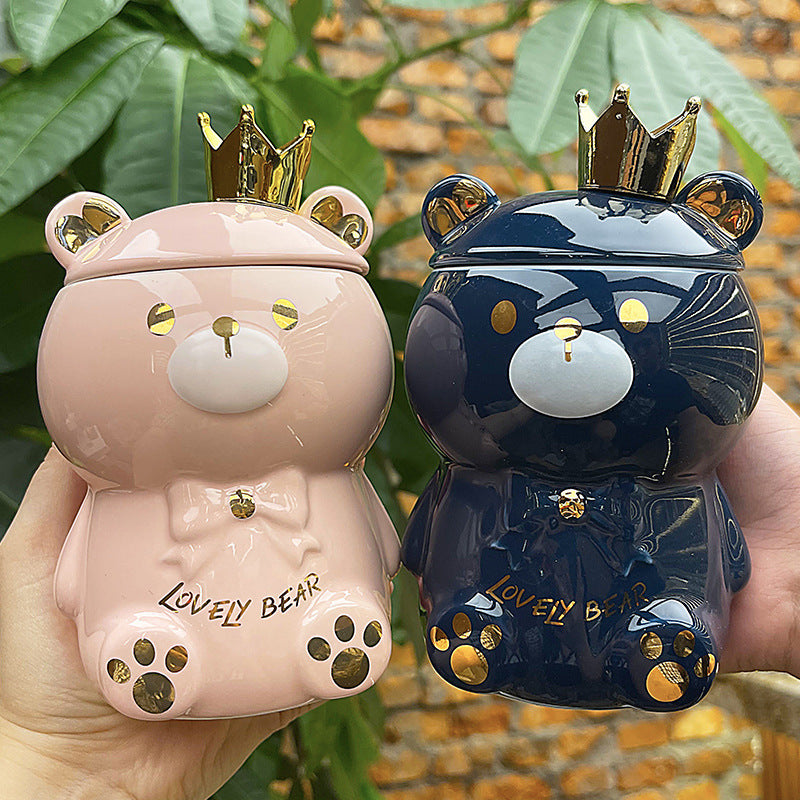 Creative Cartoon Personality Crown Bear  Mug