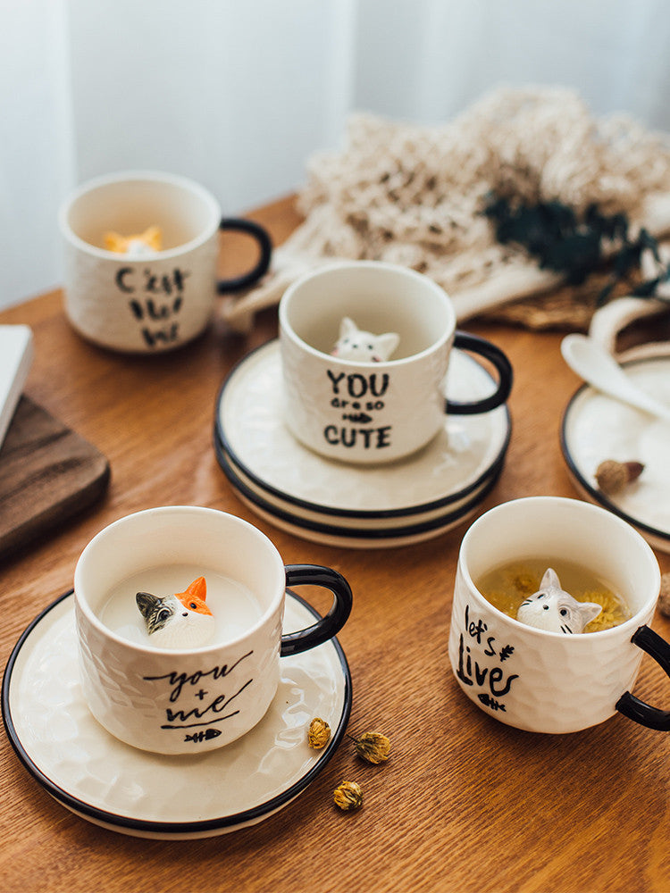 Cute Cat Mug Girl Ceramic Mug