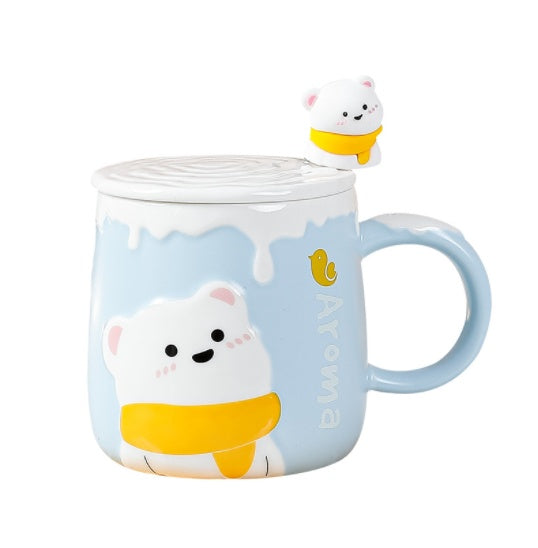 Creative Cute Cartoon Embossed Mug Ceramic