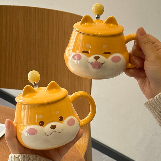 Shiba Inu Ceramic Cup With Cover