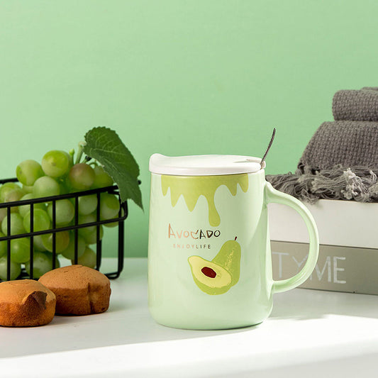 Avocado Fruit Pattern Ceramic Mug