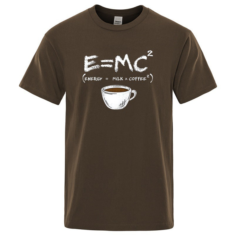E=MC Printing Men Tshirt Casual Breathable