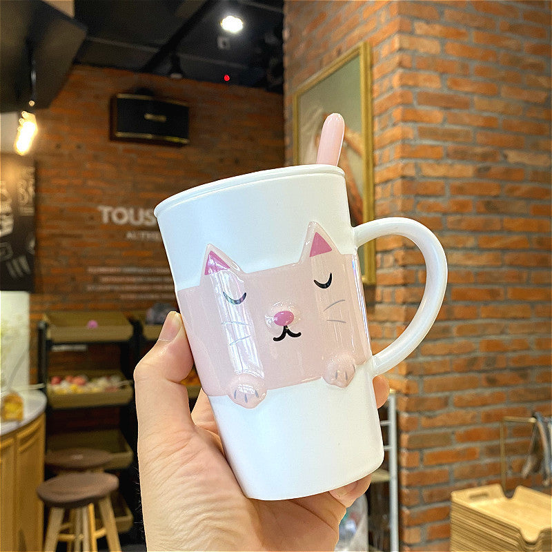 Large Capacity Ceramic Cat Mug