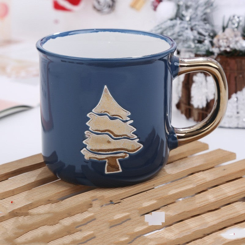 Cute Cartoon Snowman Santa Claus Ceramic Cup Christmas Mug