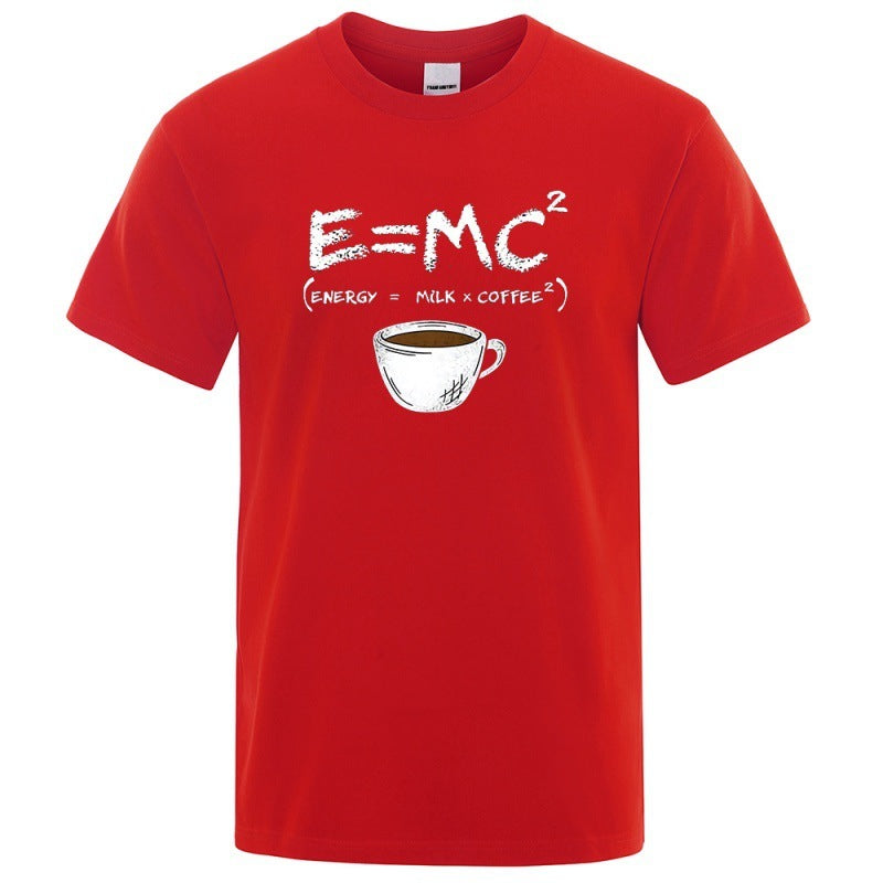 E=MC Printing Men Tshirt Casual Breathable