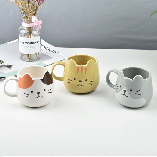 Ceramic Breakfast Cat Creative Cartoon Mug