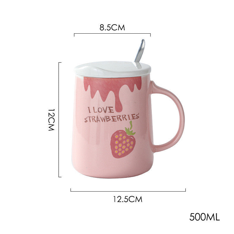 Household Children's Fruit Pattern Ceramic Mug