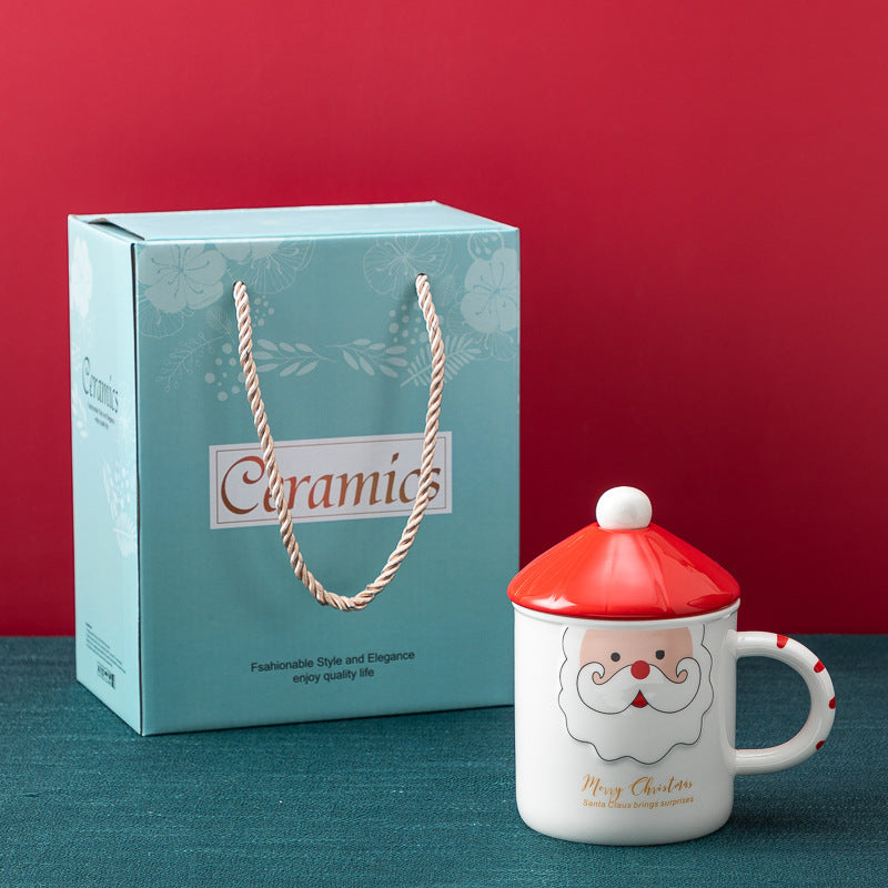 Christmas Mug With Lid Spoon Ceramic Mug
