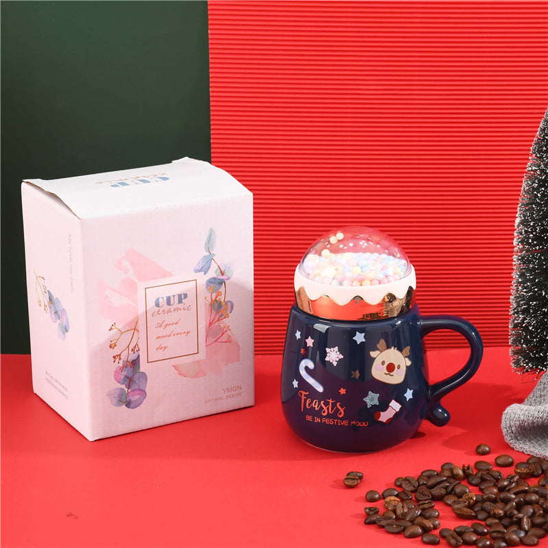 Christmas Gift Ceramic Mug With Lid