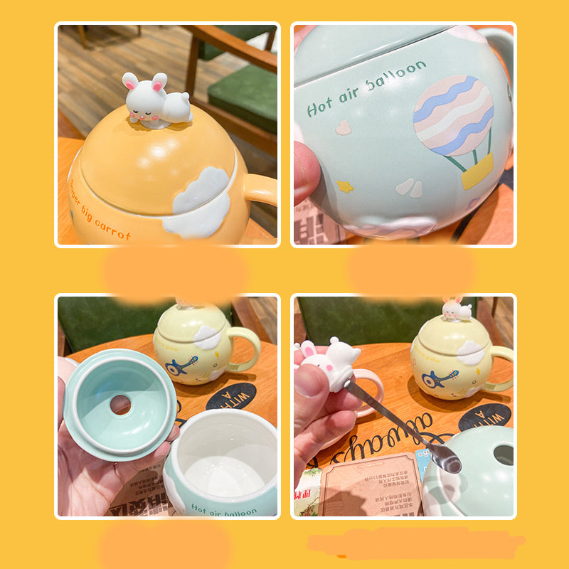 Korean Cartoon Cute Rabbit Ceramic Mug