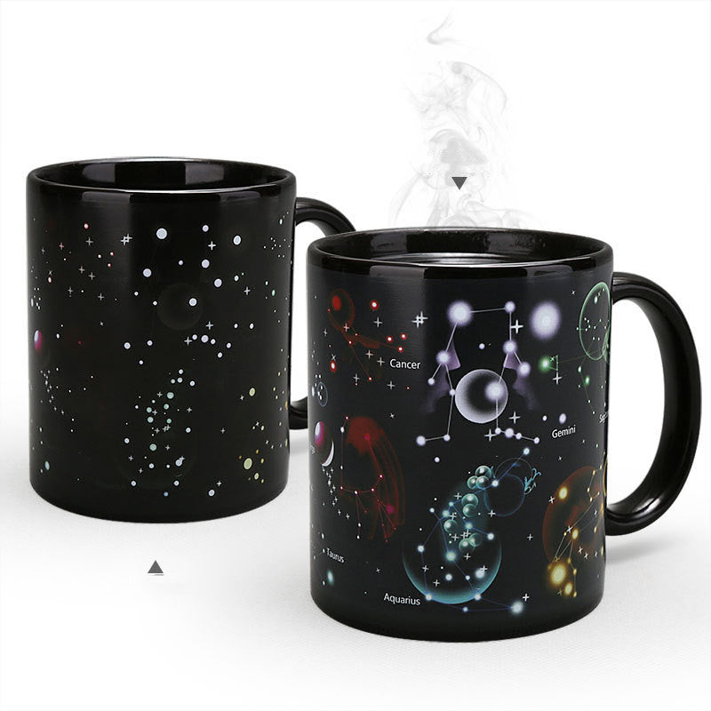 Starry Sky Black Glaze Color Changing Mug
